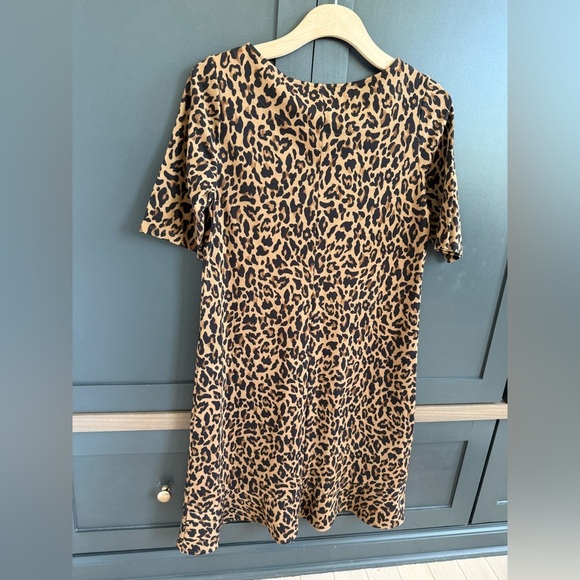Lands End Leopard Print Short Sleeve Shift Dress • Small 6-8 - Picture 6 of 9